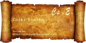 Csiki Etelka névjegykártya